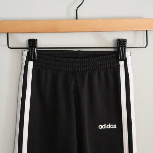 Adidas Boys 4T Black w White Stripes Casual Lounge Straight Leg Trouser Pants - Picture 3 of 12